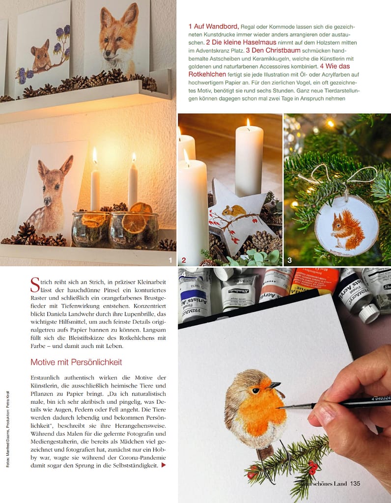 Ein Pinsel im Close up - Farben werden auf ein Papier gemalt